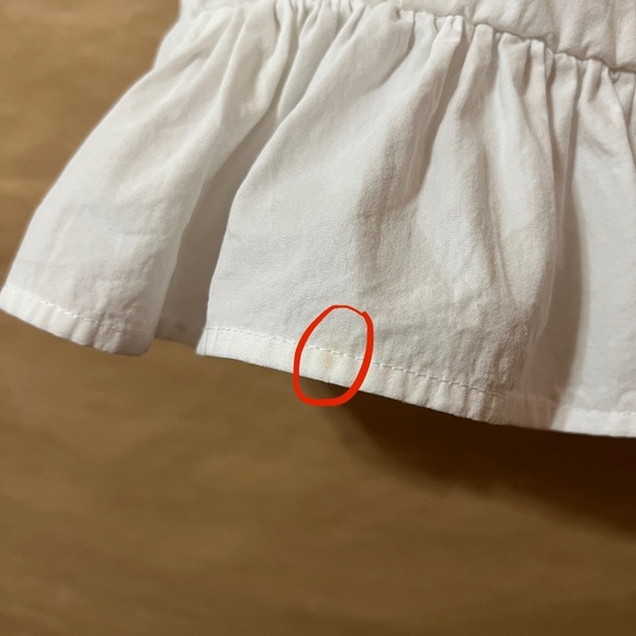 Ciao Lucia | Tuva Top Peplum Ruffle Crop Top Smocked Tank Cotton White Size S - Picture 8 of 12